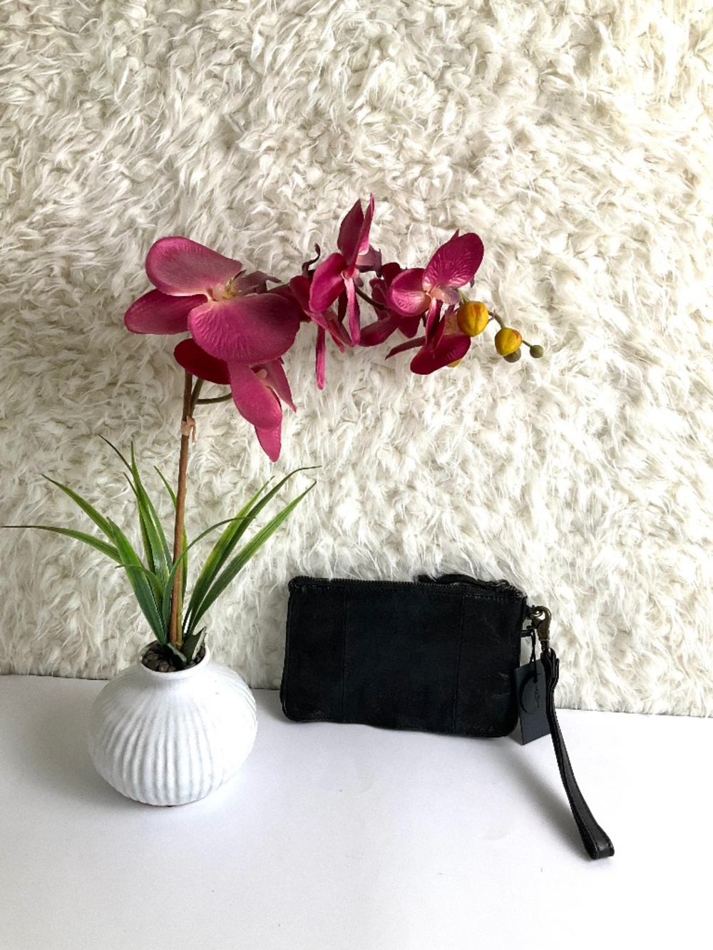 DAY & MOOD WOMEN'S BLACK LEATHER CLUTCH PURSE~NEW!